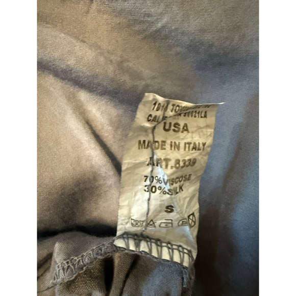 The Porter Collective Long Sleeve Silk Blend Blouse Blue Size Small - Picture 6 of 7